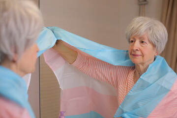 Human supporting the trans movement with solidarity