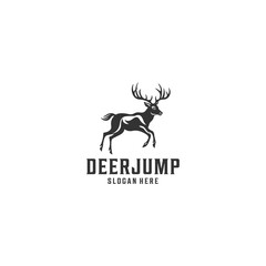 Jumping deer logo vector illustration