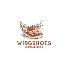 Wing shoes logo vector illustration