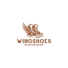 Wing shoes logo vector illustration