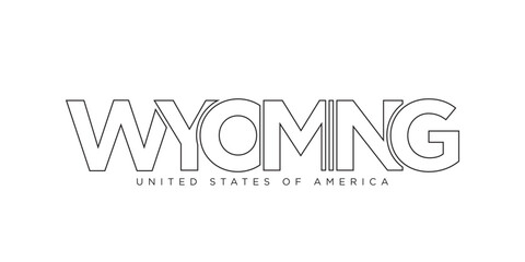 Wyoming, USA typography slogan design. America logo with graphic city lettering for print and web.
