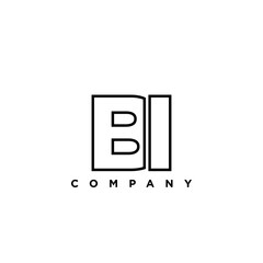Letter B and I, BI logo design template. Minimal monogram initial based logotype.