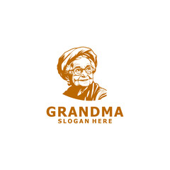 Grandma's head logo vector illustration