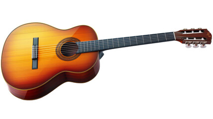 Obraz premium Acoustic guitar cut out on .PNG transparent background