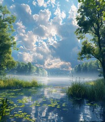 Fototapeta premium The lake is calm