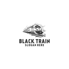 Black train logo vector illustration