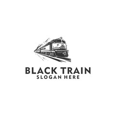 Black train logo vector illustration