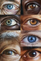 close-up of people's eyes. Selective focus