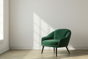 Armchair Interior Design against White Wall