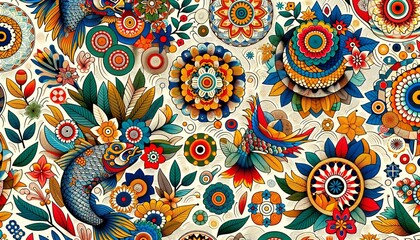 Ryukyu Bingata Vibrant Textiles - Generative AI