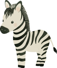 Vector Watercolor cute zebra. Illustration, template, design elements for greeting cards, invitation, gender party, baby shower, birthday, event, holiday, wedding card, printable, EPS