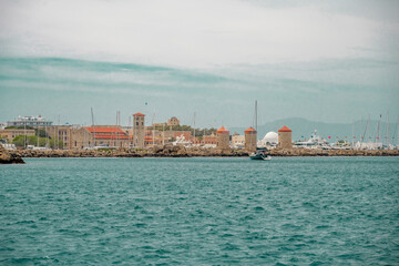 Naklejka premium Rhodes Island, Greece, a symbol of Rhodes, of the famous Knights Grand Master Palace (also known as Castello) in the Medieval town of rhodes.