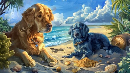 A suspenseful treasure hunt on a deserted island