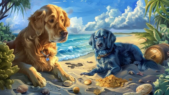 A suspenseful treasure hunt on a deserted island