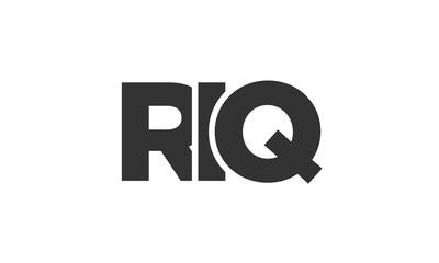 RIQ logo design template with strong and modern bold text. Initial based vector logotype featuring simple and minimal typography. Trendy company identity.
