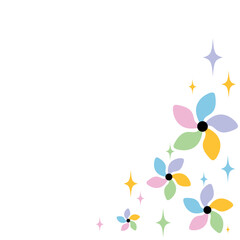 Beautiful cool pinwheel decoration and sparkling stars.