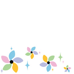 Beautiful cool pinwheel decoration and sparkling stars.