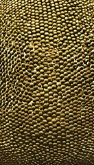 Abstract gold sphere background illustration. AI generated