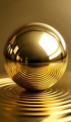 Obraz premium Abstract gold sphere background illustration. AI generated