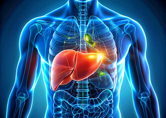 human digestive system anatomy. 3 d