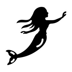 Grab this glyph icon of a fantasy mermaid 