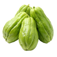 Fresh chayote fruit (Sechium edule) isolated on white background