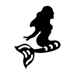 Trendy glyph icon of a fantasy mermaid 