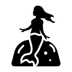 Premium glyph icon of a sea nymph 