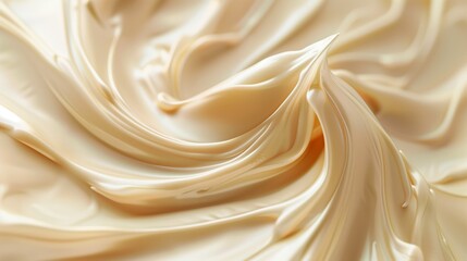 Close up of cream, beige colored swirling in the air.
