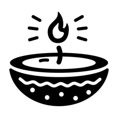 Ready to use solid icon of oil lamp 