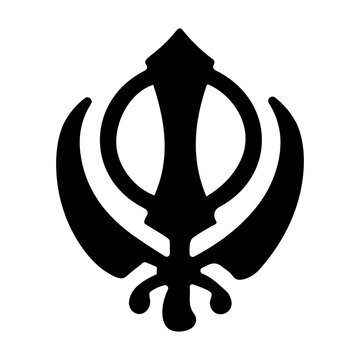 Khanda symbol icon in glyph style 