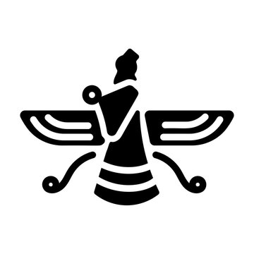 An editable solid icon of faravahar