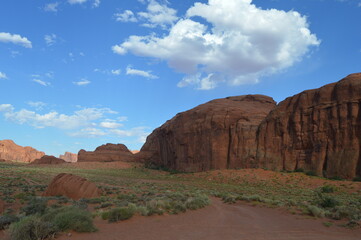 Rock formations in the summer at Monument Valley Navajo National Park, USA