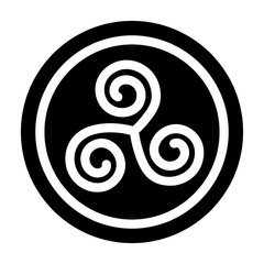 Triskelion icon designed in solid style 