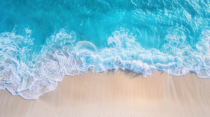 Naklejka premium Aerial View of Tropical Beach with Turquoise Waters