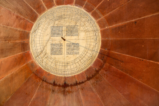 Jantar-Mantar is an UNESCO World heritage site, Sun Dial at the Astronomical observation site built in 18th century to study Time in Jaipur, Rajasthan, India. .