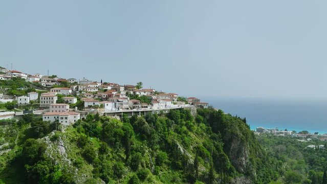 Dhermi from a drone, Village in Ceraunian Mountains, Albania