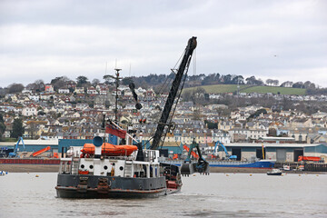 Dredger on the River Teign, Devon
