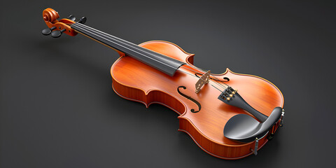 Violins on the Floor on the dark gray background