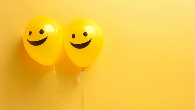 Vibrant Family Happiness: Smiley Balloons Scene