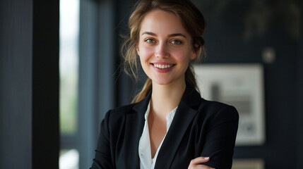 Portrait Of A Smiling Businesswoman For Networking And Career Success, Suitable For Corporate Websites Or Professional Profiles