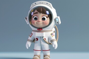 Proud Young Astronaut Dressed in Space Suit Eager to Explore the Final Frontier