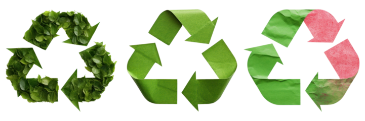 green recycle symbol icon set