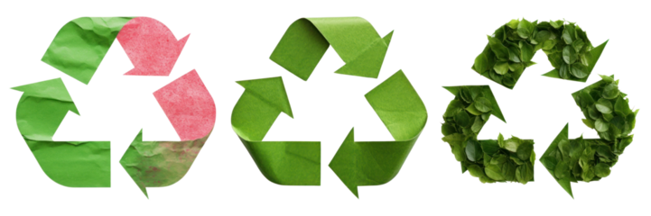 green recycle symbol icon set