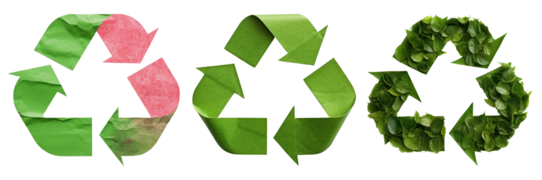 green recycle symbol icon set