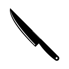 Kitchen knife vector illustration. Black knife silhouette. Cutlery icon.