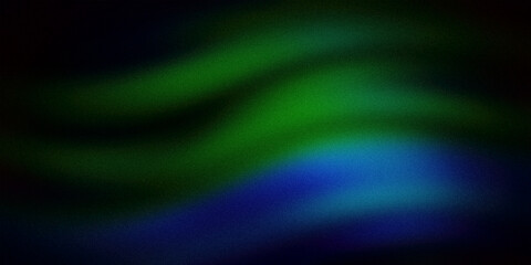 This abstract background showcases smooth, flowing waves of green and blue, blending seamlessly into each other against a dark backdrop. The gradient effect creates a sense of depth and movement