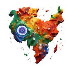 AI art displays India's map seamlessly blended with the Indian flag, symbolizing unity and national pride