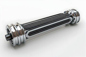 Detailed 3D Rendered Motorcycle Radiator Part on White Background