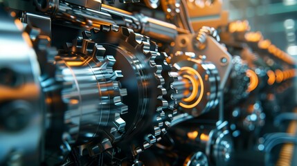 Obraz premium Tool factory machinery maintenance, emphasizing precision and care in industrial settings. Great for illustrating themes of manufacturing and industrial upkeep